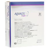 AQUACEL Ag Foam adhäsiv 10x10 cm Verband (PZN 2931180)