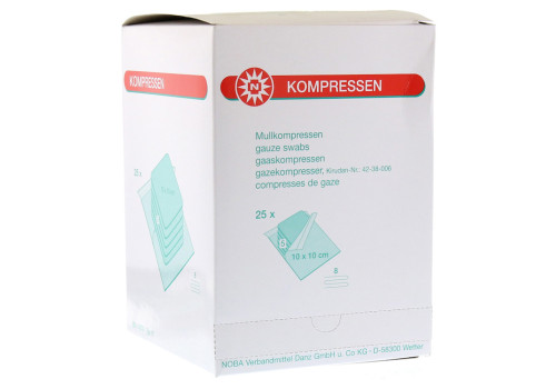 MULLKOMPRESSEN 10x10 cm steril 8fach – PZN 7385799 (PZN 7385799)