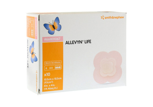 ALLEVYN Life 10,3x10,3 cm Silikonschaumverband – PZN 3725838 (PZN 3725838)