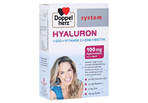 Doppelherz system Hyaluron + Q10 + Vitamin C + Zink + Biotin – PZN 10757454 (PZN 10757454)