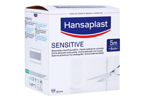 Hansaplast Sensitive Pflaster 8 cmx5 m Rolle – PZN 13576687 (PZN 13576687)