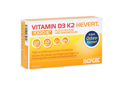 VITAMIN D3 K2 Hevert plus Ca Mg 1.000 I.E./2 Kaps. – PZN 16336937 (PZN 16336937)