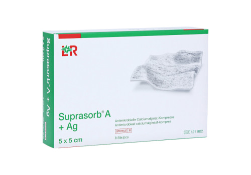 SUPRASORB A+Ag Antimik.Cal.Alginat Kompr.5x5 cm – PZN 7402173 (PZN 7402173)