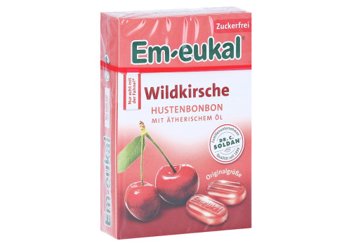 EM EUKAL Bonbons Wildkirsche zuckerfrei Box – PZN 15877677 (PZN 15877677)