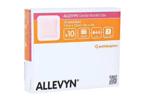 ALLEVYN Gentle Border Lite 7,5x7,5 cm Schaumverb. – PZN 9431210 (PZN 9431210)