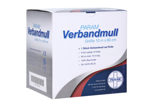 Verbandmull 10 m gerollt – PZN 7563232 (PZN 7563232)