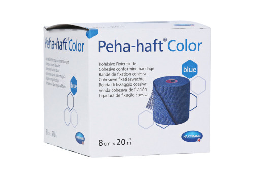 Peha-haft Color Fixierbinde latexfrei 8 cmx20 m blau – PZN 8886546 (PZN 8886546)