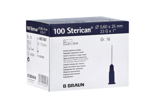 Sterican Kanülen Luer-lok 0,60x25 mm Gr. 16 blau – PZN 2050835 (PZN 2050835)