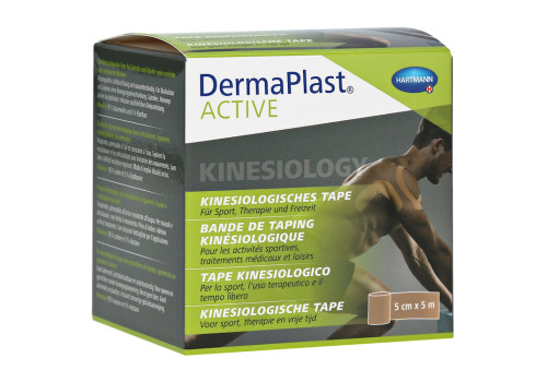 DERMAPLAST Active Kinesiology Tape 5 cmx5 m beige – PZN 12903055 (PZN 12903055)