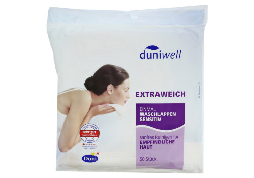 DUNIWELL Einmal Waschlappen sensitiv – PZN 1595047 (PZN 1595047)