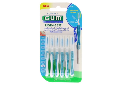 GUM TRAV-LER 1,6mm Tanne blau Interdental+6Kappen – PZN 9714333 (PZN 9714333)