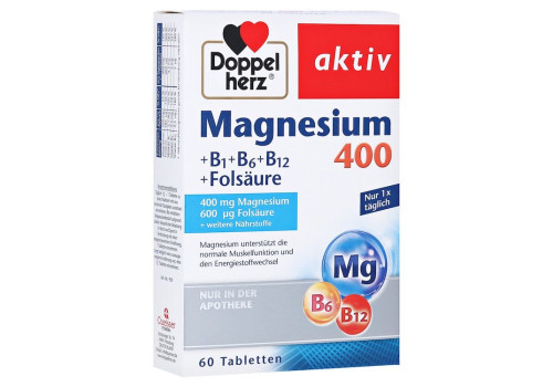 Doppelherz aktiv Magnesium 400 mg + B1 + B6 + B12 + Folsäure – PZN 7625045 (PZN 7625045)