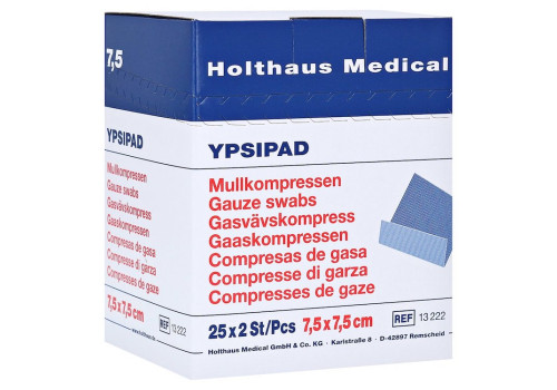 Mullkompressen Ypsipad 7,5x7,5 cm steril 8fach – PZN 3214925 (PZN 3214925)