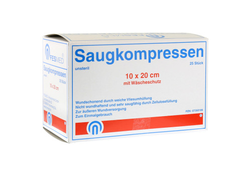 SAUGKOMPRESSEN unsteril 10x20 cm – PZN 7350186 (PZN 7350186)