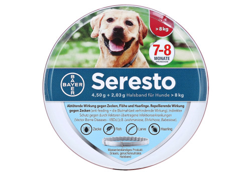 SERESTO 4,50g + 2,03g Halsband für Hunde ab 8kg – PZN 9315490 (PZN 9315490)