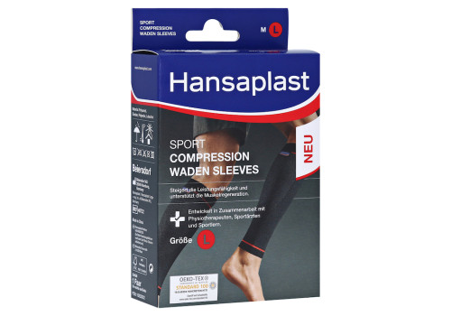 HANSAPLAST Sport Compression Waden-Sleeves Gr.L – PZN 15823032 (PZN 15823032)