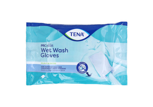 TENA WET Wash Glove parfümiert 15x23 cm blau – PZN 10061385 (PZN 10061385)