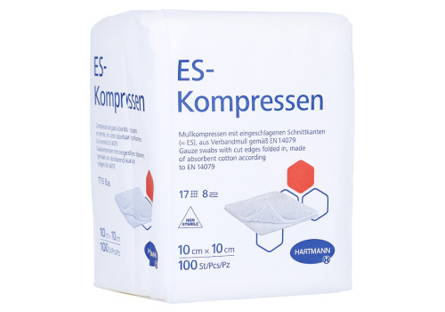 ES-Kompressen 10x10 cm 8fach unsteril – PZN 1447223 (PZN 1447223)