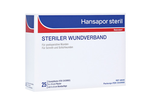 HANSAPOR steril Wundverband 8x10 cm – PZN 12439988 (PZN 12439988)