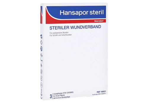 HANSAPOR steril Wundverband 8x10 cm – PZN 12439971 (PZN 12439971)