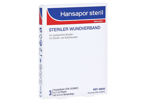 HANSAPOR steril Wundverband 6x7 cm – PZN 12439913 (PZN 12439913)