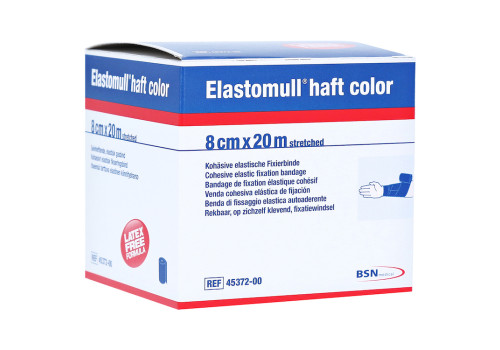 ELASTOMULL haft color 8 cmx20 m Fixierb.blau – PZN 1412555 (PZN 1412555)