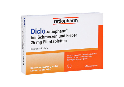 Diclo-ratiopharm bei Schmerzen und Fieber 25mg – PZN 14170042 (PZN 14170042)