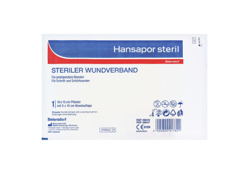 HANSAPOR steril Wundverband 10x15 cm – PZN 14062559 (PZN 14062559)