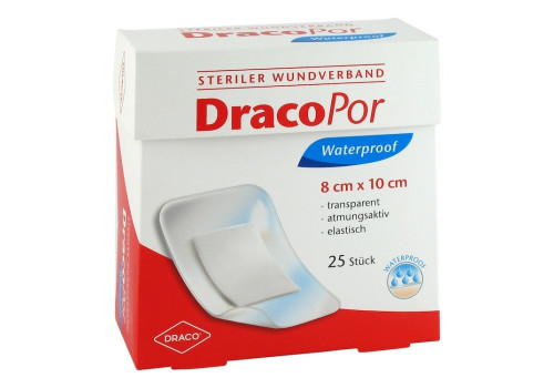 DRACOPOR waterproof Wundverband 8x10 cm steril – PZN 114264 (PZN 114264)