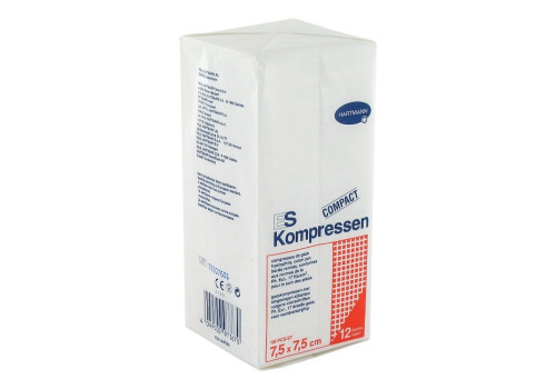 ES-KOMPRESSEN unsteril 7,5x7,5 cm 12fach – PZN 1447200 (PZN 1447200)