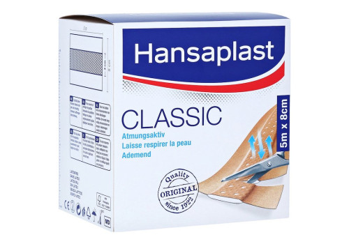 Hansaplast Classic Pflaster 8 cmx5 m – PZN 7577582 (PZN 7577582)