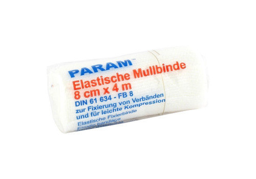 Mullbinden elastisch 8 cm mit Cellophan – PZN 3855707 (PZN 3855707)