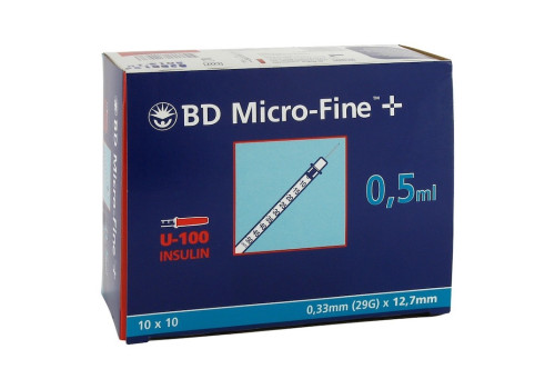 BD MICRO-FINE+ Insulinspr.0,5 ml U100 12,7 mm – PZN 4400156 (PZN 4400156)