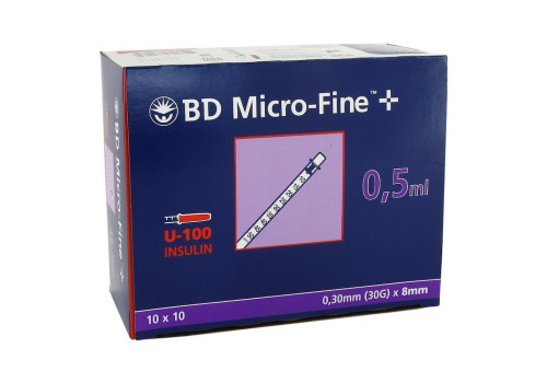 BD MICRO-FINE+ Insulinspr.0,5 ml U100 8 mm – PZN 7468077 (PZN 7468077)