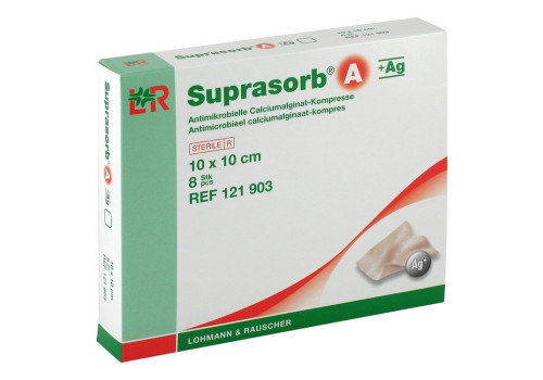 SUPRASORB A+Ag Antimik.Cal.Alginat Kompr.10x10 cm – PZN 7402196 (PZN 7402196)