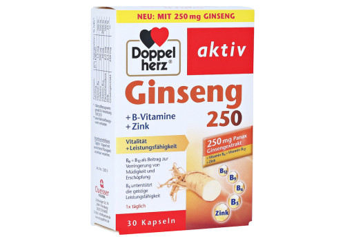 DOPPELHERZ Ginseng 250+B-Vitamine+Zink Kapseln – PZN 16082684 (PZN 16082684)