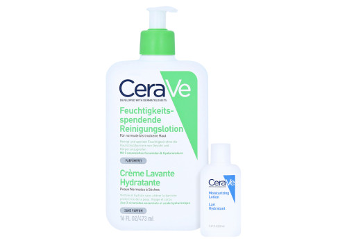 Cerave Feuchtigkeitsspendende Reinigungslotion + gratis CeraVe Feuchtigkeitslotion 20ml – PZN 14017493 (PZN 14017493)