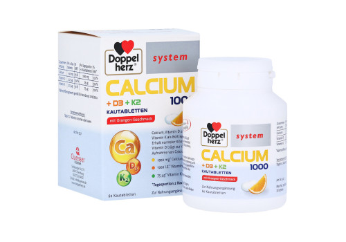 DOPPELHERZ Calcium 1000+D3+K2 system Kautabletten – PZN 15611577 (PZN 15611577)