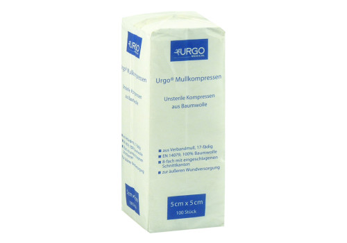 URGO MULLKOMPRESSEN 5x5 cm unsteril – PZN 6187904 (PZN 6187904)