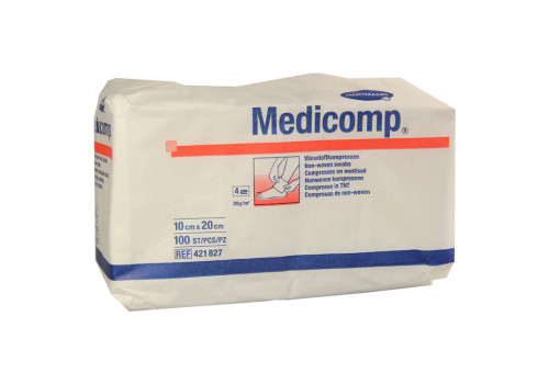 MEDICOMP Vlieskomp.unsteril 10x20 cm 4lagig – PZN 4783861 (PZN 4783861)