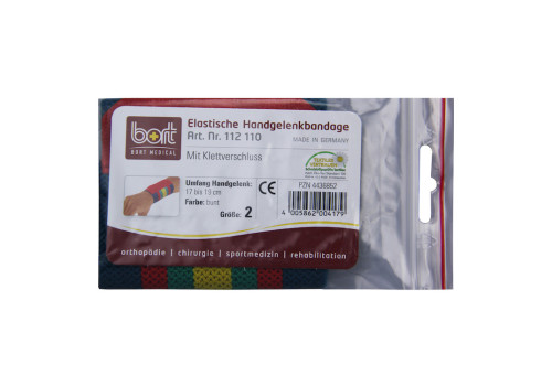 BORT Handgelenkbandage m.Klettverschl.Gr.2 bunt – PZN 4436852 (PZN 4436852)