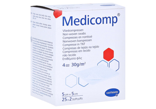 MEDICOMP Vlieskomp.steril 5x5 cm 4lagig – PZN 16585391 (PZN 16585391)