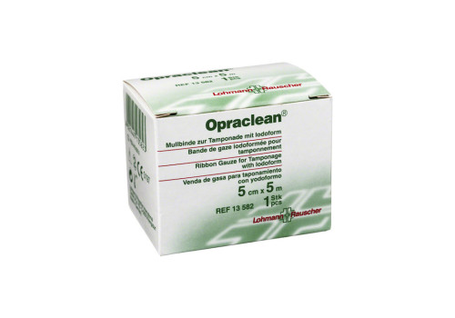 OPRACLEAN Mullbinde z.Tampon.m.Jodoform 5 cmx5 m – PZN 4436929 (PZN 4436929)