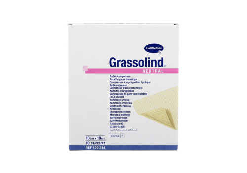 GRASSOLIND Salbenkompressen 10x10 cm steril – PZN 3245630 (PZN 3245630)