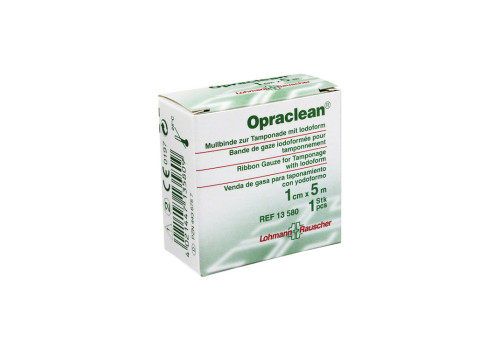 OPRACLEAN Mullbinde z.Tampon.m.Jodoform 1 cmx5 m – PZN 4436757 (PZN 4436757)