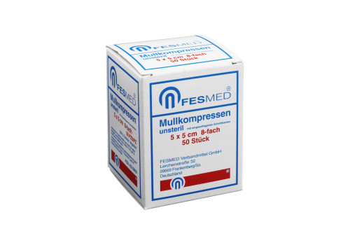 MULLKOMPRESSEN ES 5x5 cm unsteril 8fach – PZN 6310859 (PZN 6310859)