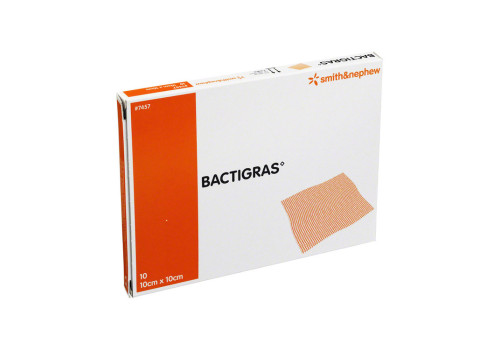 BACTIGRAS antiseptische Paraffingaze 10x10 cm – PZN 8407379 (PZN 8407379)