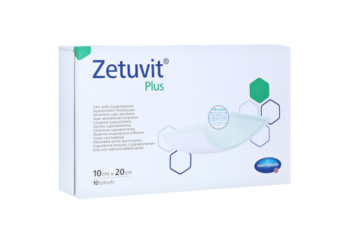 ZETUVIT Plus extrastarke Saugkompr.steril 10x20 cm – PZN 7558343 (PZN 7558343)