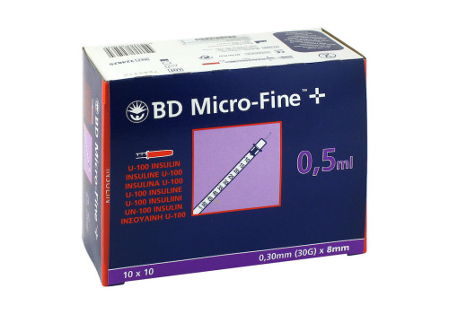 BD MICRO-FINE+ Insulinspr.0,5 ml U100 0,3x8 mm – PZN 14234718 (PZN 14234718)