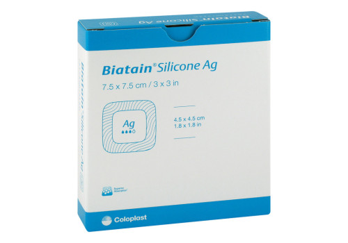 BIATAIN Silicone Ag Schaumverband 7,5x7,5 cm – PZN 12557179 (PZN 12557179)